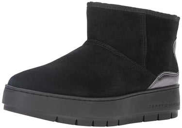 Tommy Hilfiger METALLIC SUEDE SNOWBOOT Knöchelhohe Stiefel Damen, Schwarz (Black), 37 EU im Sale